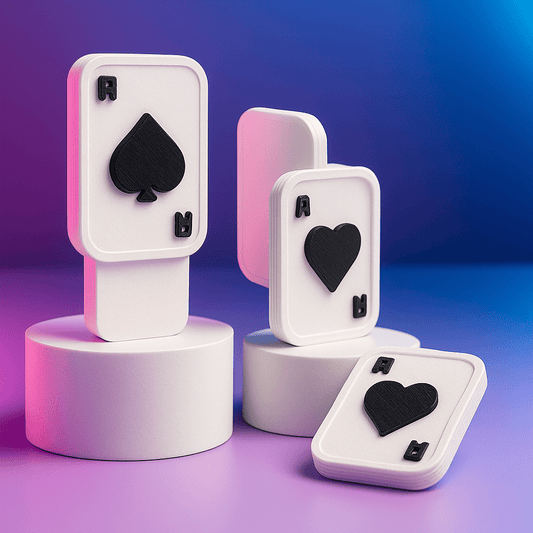Magnetic Fidget Slider Toy, Playing Card Heart Design, White Pocket-Size Stress Relief Gadget