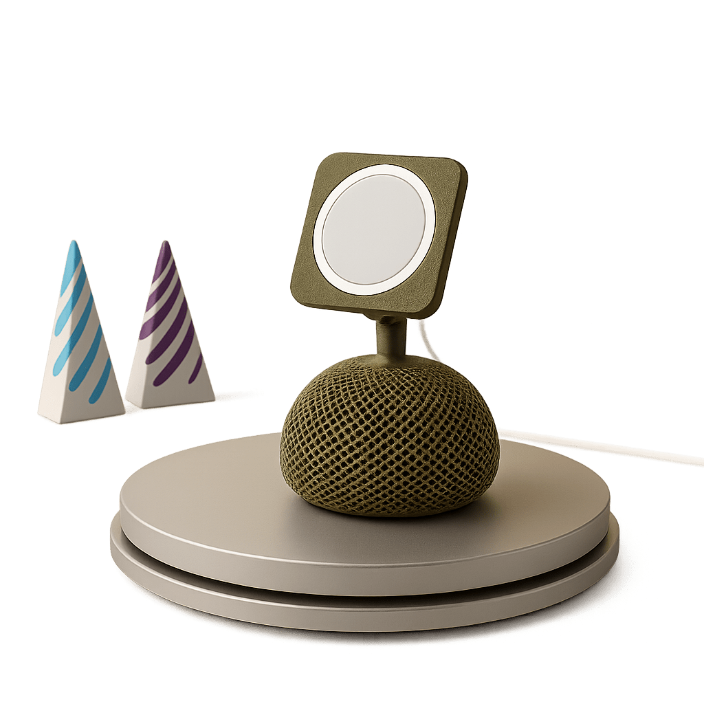 DazzlerCraft RetroDock™ – MagSafe Stand with HomePod Mini Base