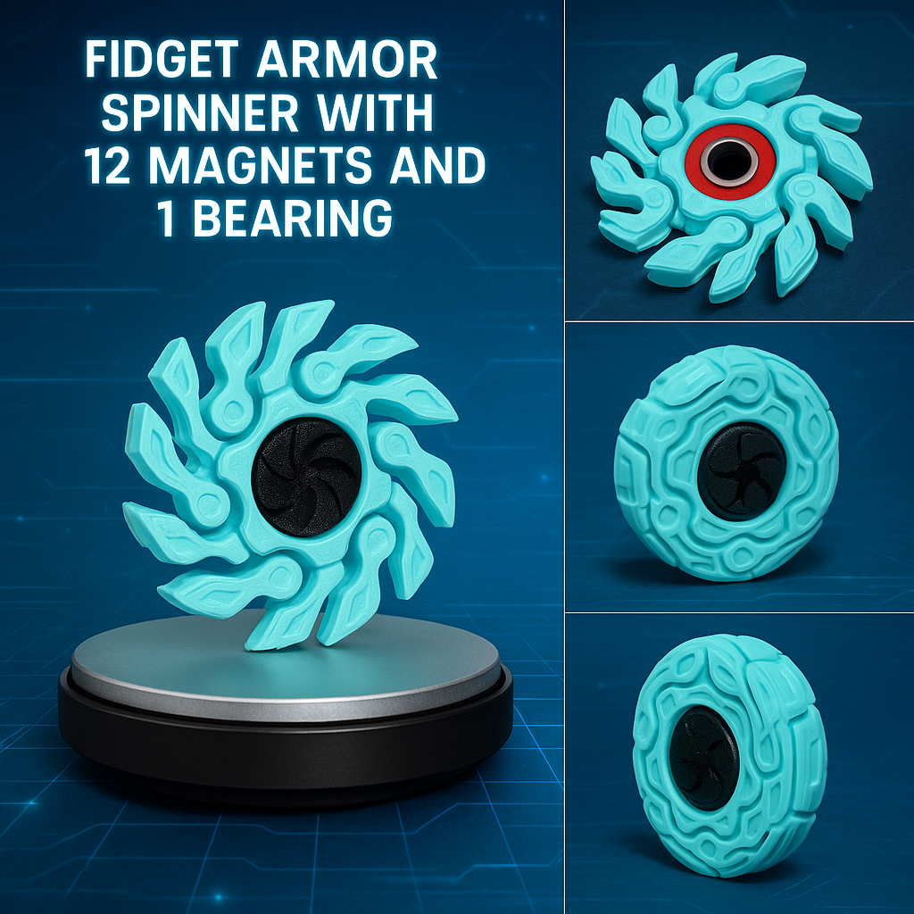 ArmorSpin™ Magnetic Fidget Spinner – 12 Magnet Core with Precision Bearing