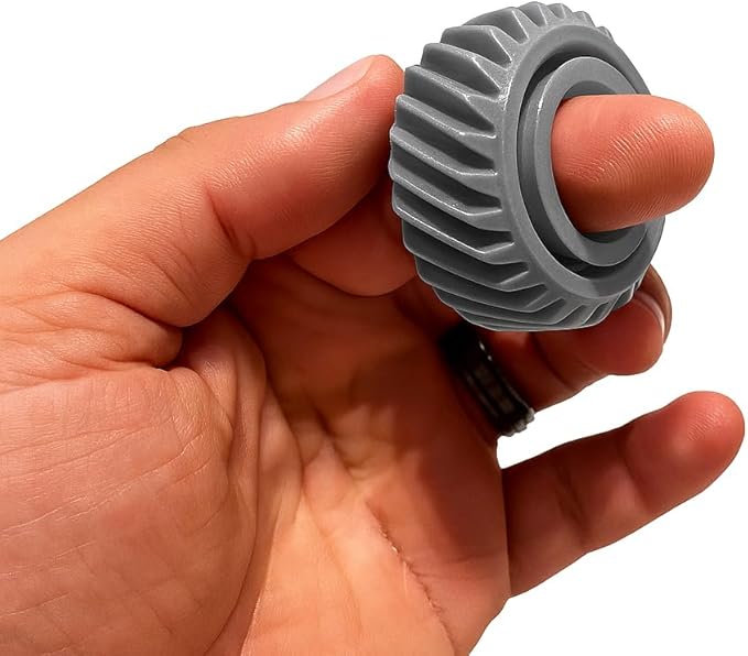 GearGlide Spiral Fidget Ring, Red, Stress Relief Sensory Toy (Beige)