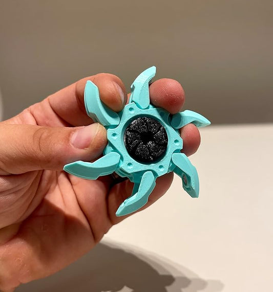 Kraken Claw 12-Magnet Spin Reactor Fidget Spinner, Turquoise, Transforming Design