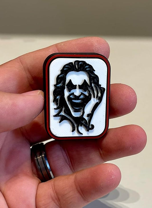 GrinShift 12X Magnetic Fidget Slider – Black & White Portrait Design with Red Frame