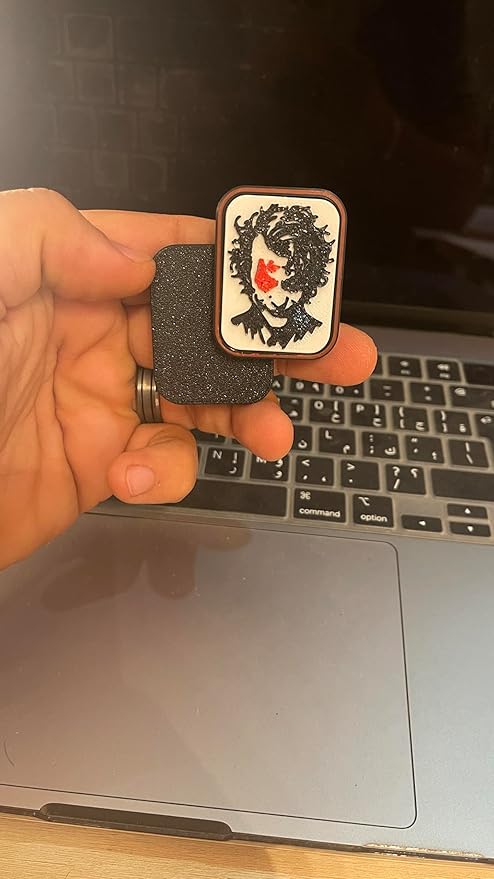 DarkJoker™ Magnetic Slider EDC Toy – Black & White Artistic Design with Red Accent