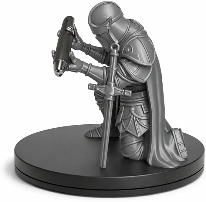Knight Armor Pen Holder – Silver Medieval Warrior Desk Organizer