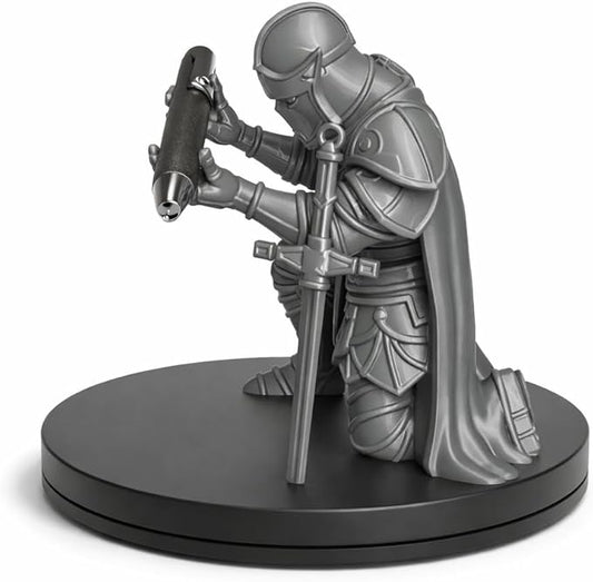Knight Armor Pen Holder – Silver Medieval Warrior Desk Organizer