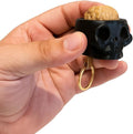 SkullSnap Brainy Skull Keyring, Black Skull Design with Brain Detail, Tactile Click Feature keychain