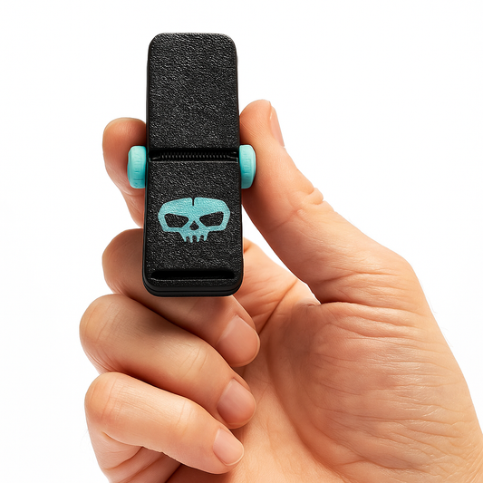 Skullox™ – 4-Magnet Snap Fidget Toy (Black & Turquoise)
