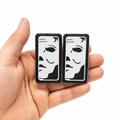 SilentMask Magnetic Fidget Slider, Black and White Minimalist Design, PLA Plastic, Pocket-sized, 16-Magnet System, Rectangular Shape, Superhero Theme, Ages 14+