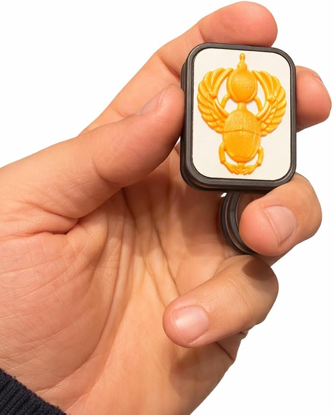 ScarabSlide 12X Magnetic Fidget Slider with 12 Strong Magnets, Smooth Dual-Plate Motion, Premium Stress Relief EDC Toy for Adults, Gold Scarab Design