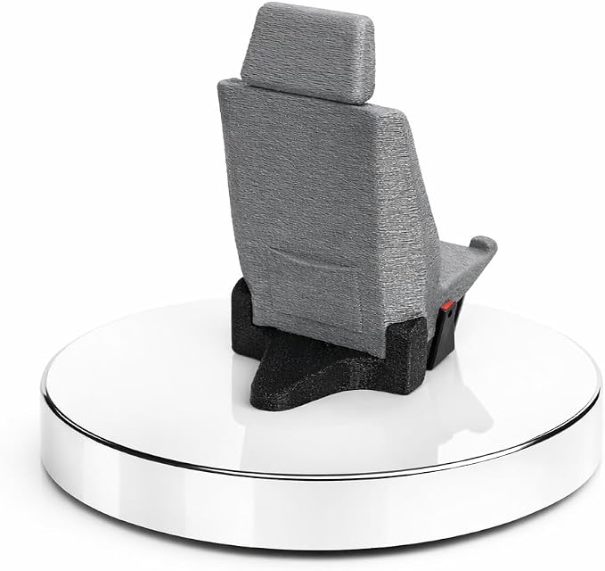AutoSeat Phone Stand, Car Seat Style Desktop Holder, Grey, Novelty Design Phone Holder with Rotating Display Base