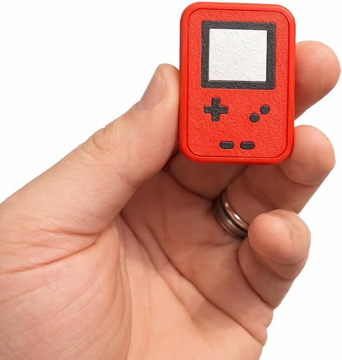 Retro Style Magnetic Slider X24, 24 Magnet EDC Pocket Focus and Stress Relief Tool for Adults, Red Handheld Game Console Design