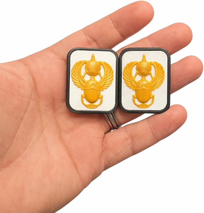 ScarabSlide 12X Magnetic Fidget Slider with 12 Strong Magnets, Smooth Dual-Plate Motion, Premium Stress Relief EDC Toy for Adults, Gold Scarab Design