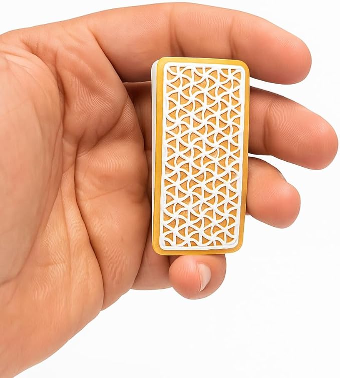 MagnoBrick™ 16X Strong Magnet Fidget Slider – Geometric Pattern, Gold