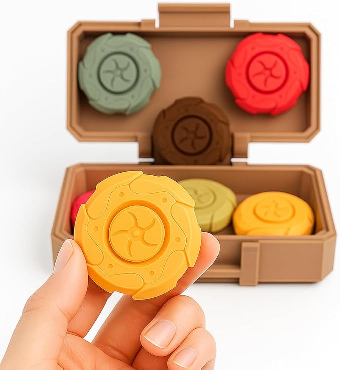 SpinAura Multi-Pack Premium Magnetic Fidget Spinners, 6-Pack, Round Shape, Plastic Construction, Multicolor Design