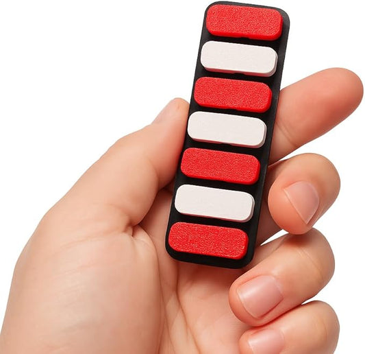 SnapKeys™ Piano Fidget 24X – Red & White Magnetic Click Pad, Sensory Stress Relief Toy