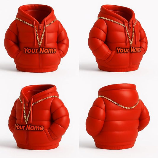 HoodieMate Desktop Pencil Holder – Puffer Jacket Design
