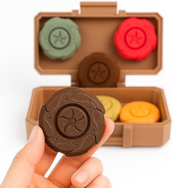 SpinAura Multi-Pack Premium Magnetic Fidget Spinners, 6-Pack, Round Shape, Plastic Construction, Multicolor Design