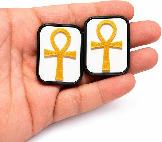 AnkhSlide™ Fidget Slider, Egyptian Symbol Design, Black and Gold, 12X.