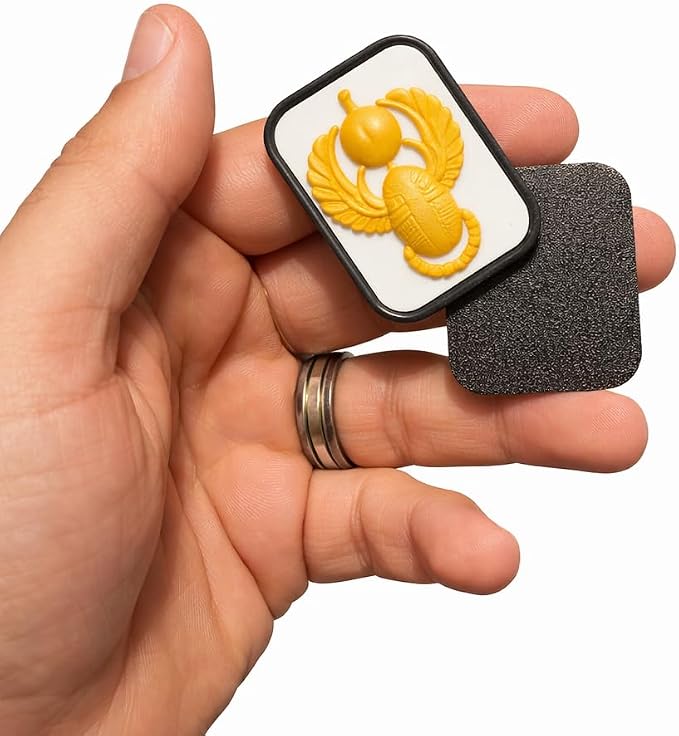 ScarabSlide 12X Magnetic Fidget Slider with 12 Strong Magnets, Smooth Dual-Plate Motion, Premium Stress Relief EDC Toy for Adults, Gold Scarab Design