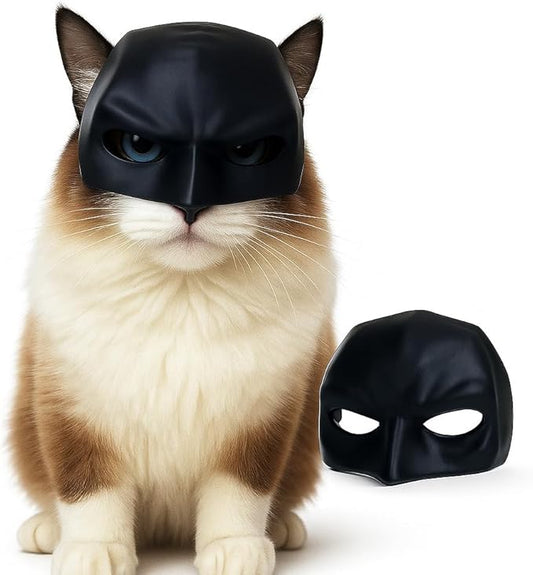 Black Cat Mask Costume Accessory, Half-Face Design, Pet Dress Up