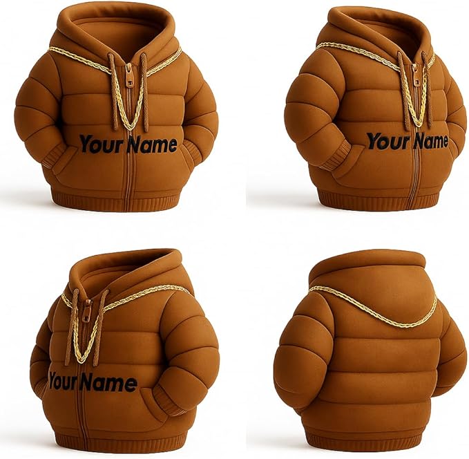 HoodieMate Desktop Pencil Holder – Puffer Jacket Design