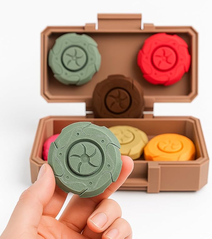 SpinAura Multi-Pack Premium Magnetic Fidget Spinners, 6-Pack, Round Shape, Plastic Construction, Multicolor Design