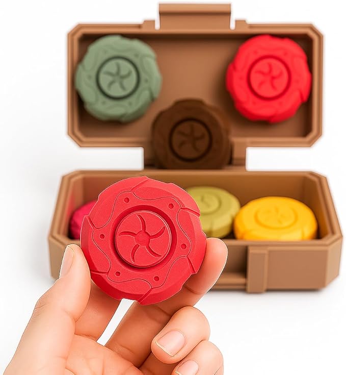 SpinAura Multi-Pack Premium Magnetic Fidget Spinners, 6-Pack, Round Shape, Plastic Construction, Multicolor Design