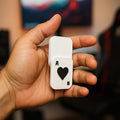 Magnetic Fidget Slider Toy, Playing Card Heart Design, White Pocket-Size Stress Relief Gadget
