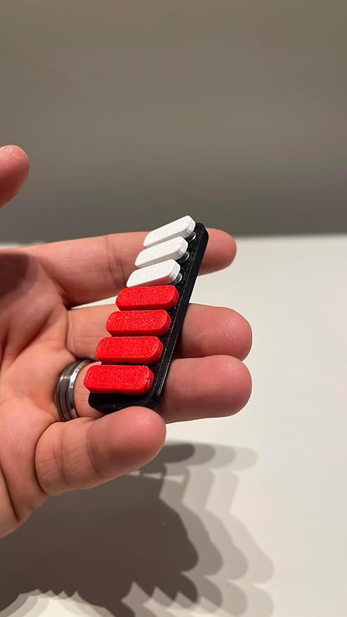 SnapKeys™ Piano Fidget 24X – Red & White Magnetic Click Pad, Sensory Stress Relief Toy