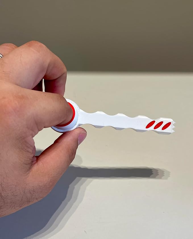 Wolverine Kiss Finger Spinner, White and Red EDC Desk Toy, ClawSpin Fang Edition