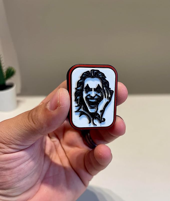 GrinShift 12X Magnetic Fidget Slider – Black &amp; White Portrait Design with Red Frame