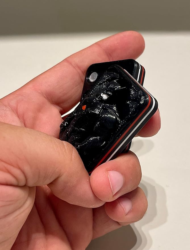 ShadowVigil 22X Magnetic Fidget Slider – Black with Red &amp; White Stripes, Desk Toy