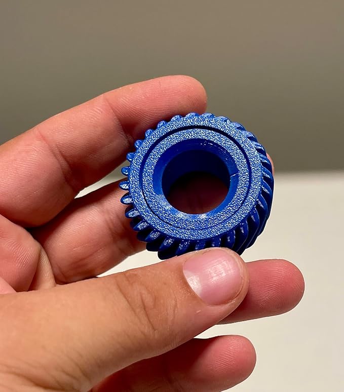 GearGlide Spiral Fidget Ring, Red, Stress Relief Sensory Toy (Beige)