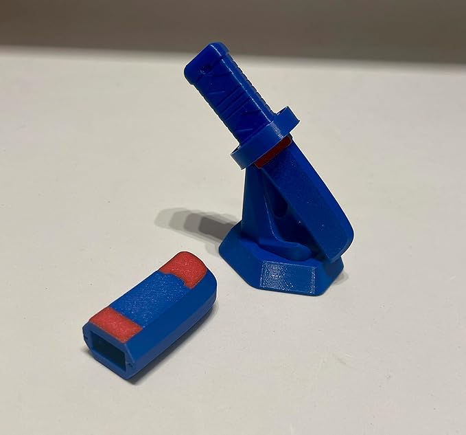 Fantasy Magnetic Sword Fidget with Adjustable Desktop Stand – Detachable Base, Blue & Red