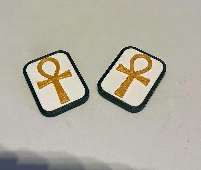 AnkhSlide™ Fidget Slider, Egyptian Symbol Design, Black and Gold, 12X.