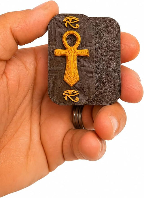 Ankh Key Magnetic Fidget Slider with Eye of Horus Design, 40 Strong Magnets, Premium Haptic Toy for Adults