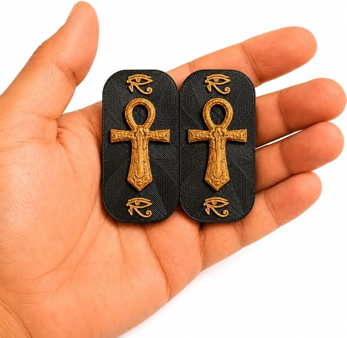 Ankh Key Magnetic Fidget Slider with Eye of Horus Design, 40 Strong Magnets, Premium Haptic Toy for Adults