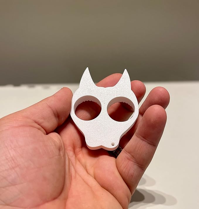 FeralClaw™ – White &amp; Red Cat-Themed 3D-Printed Collectible Keychain