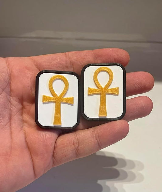 AnkhSlide™ Fidget Slider, Egyptian Symbol Design, Black and Gold, 12X.