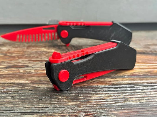PunishSlide Magnetic Fidget Switchblade Duo, Red and Black, Novelty Desk Toy