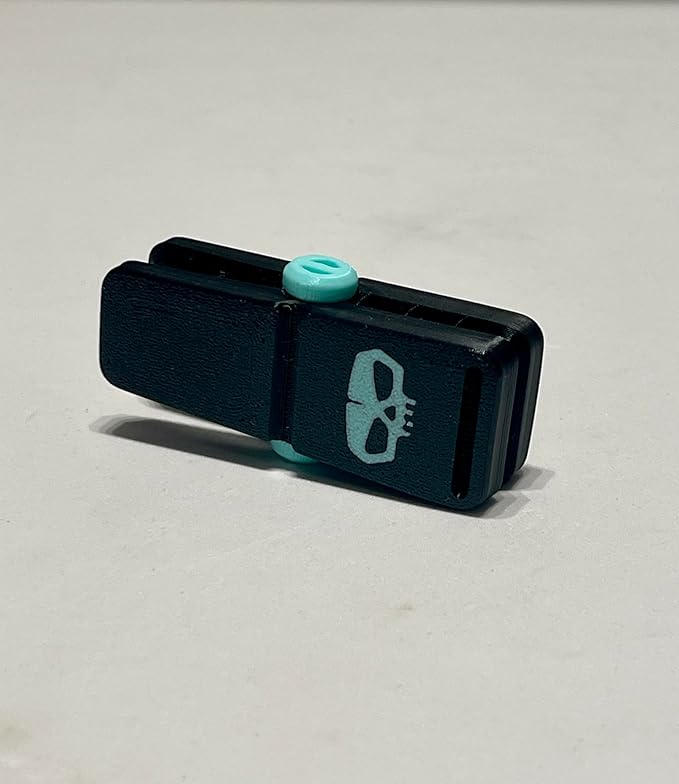 Skullox™ – 4-Magnet Snap Fidget Toy (Black & Turquoise)