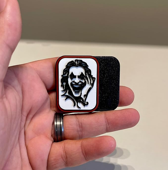GrinShift 12X Magnetic Fidget Slider – Black &amp; White Portrait Design with Red Frame