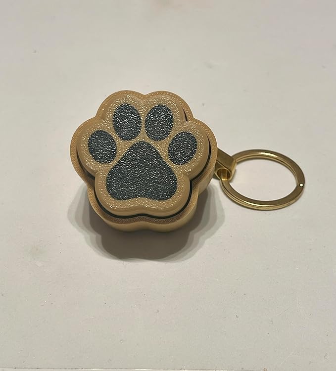 PawPrint™ Fidget Keychain – Black & Gold Sensory Stress Relief Toy, 4.5 cm Compact Design