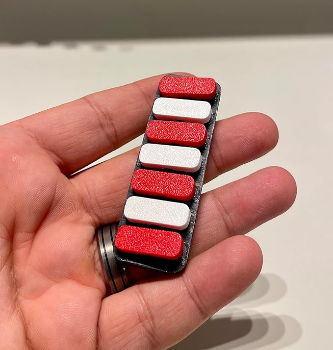 SnapKeys™ Piano Fidget 24X – Red & White Magnetic Click Pad, Sensory Stress Relief Toy