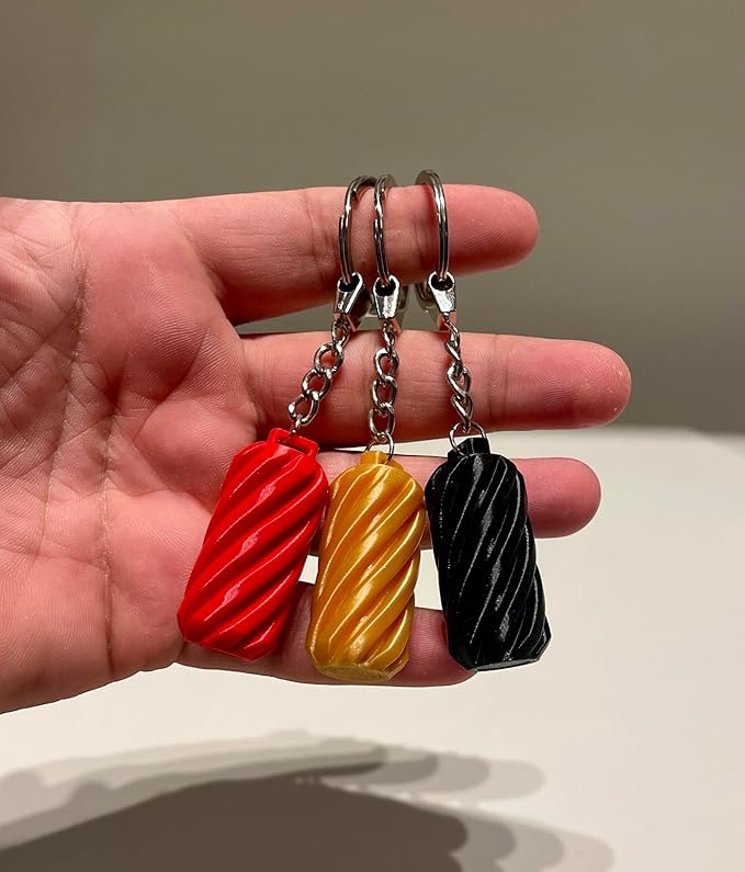 TwistDock Fidget Keychain Wall Mount, 3-Hook Storage Organiser, Red/Gold/Black