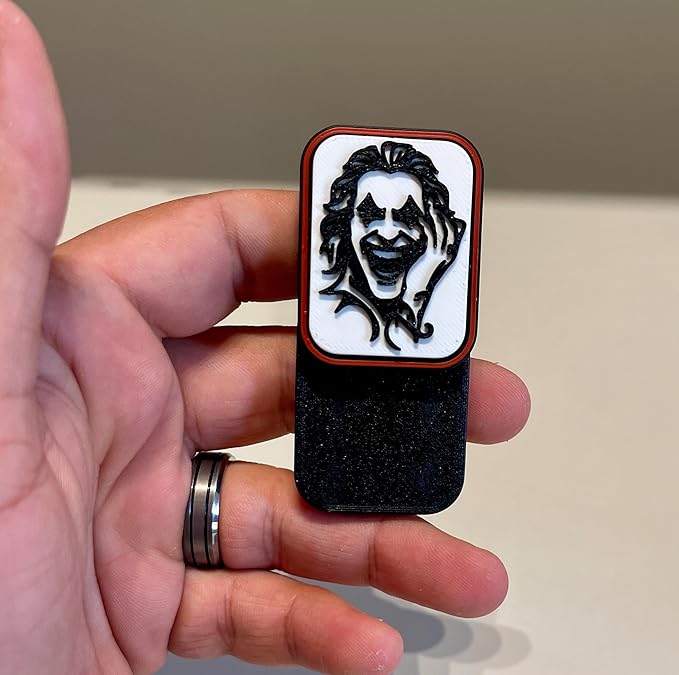 GrinShift 12X Magnetic Fidget Slider – Black &amp; White Portrait Design with Red Frame