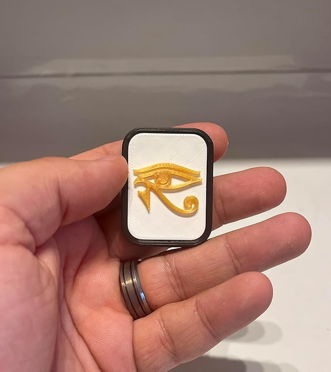 HorusGlide™ Fidget Slider 12X – Eye of Horus Design, Black Frame with Gold Symbol