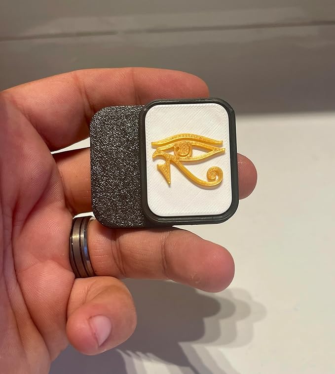 HorusGlide™ Fidget Slider 12X – Eye of Horus Design, Black Frame with Gold Symbol