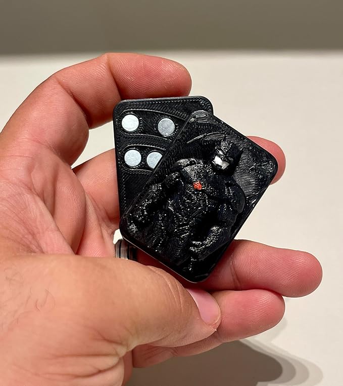 ShadowVigil 22X Magnetic Fidget Slider – Black with Red &amp; White Stripes, Desk Toy