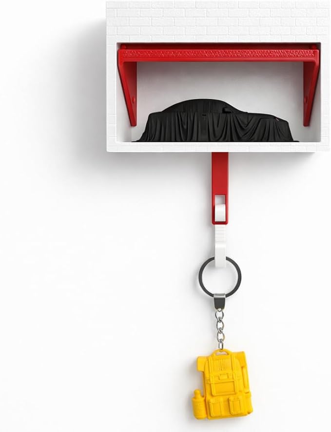 GarageStyle Wall-Mounted Key Holder with Shelf – Car Garage Design